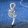 New New 6.5mm S925 Sterling Silver Dvvs1 Moissanite Necklace for Women Note Shine Pendant Elegant Jewelry Christmas Gift GRA