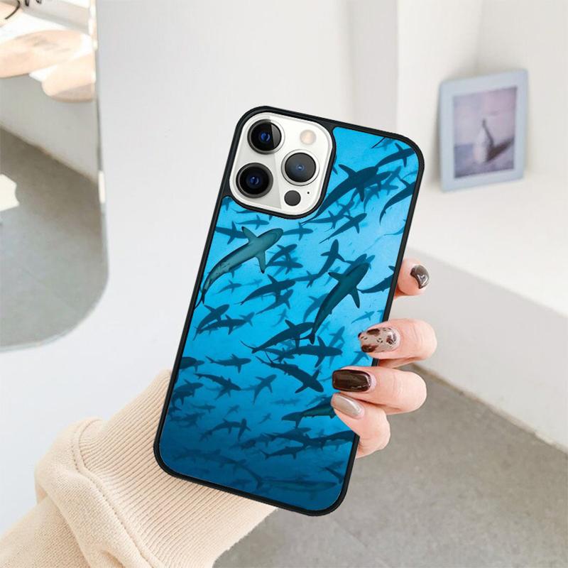 Ocean Whale Shark Swimming Phone Case For iPhone 17 Air 16 15 14 11 12 13 Pro  MAX Plus Coque Cover Shell