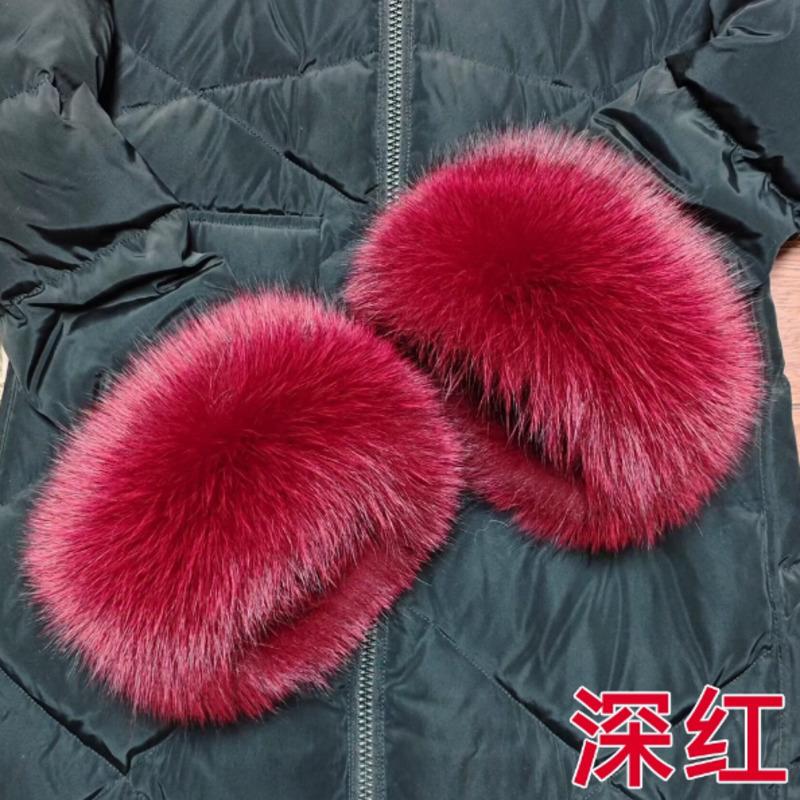 Real Fox Fur Cuffs Arm Warmer Winter Plush Windproof Women Wrist Cuff Sleeves Gloves Pompom Bracelet Wristband Sleeves Accessory