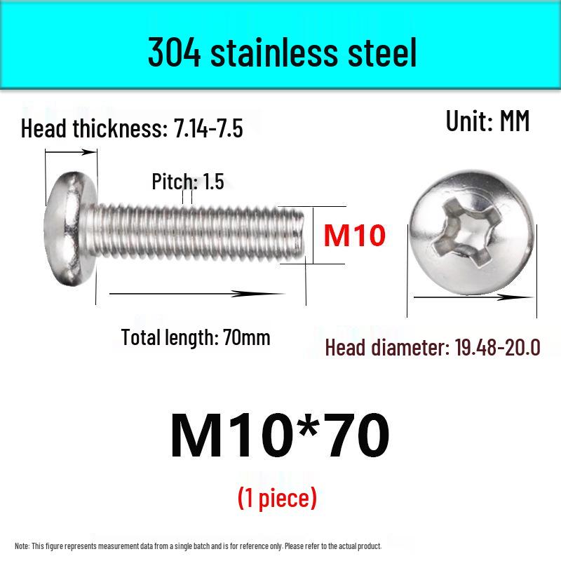In-Stock 304 Stainless Steel Phillips Pan Head Machine Screw GB818