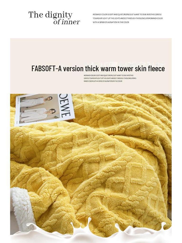 Tuff Lamb Fleece Nordic Sofa Blanket: Soft, Solid Color, Year-Round Use
