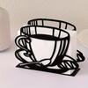 1 unidad de Portarrollos de Metal Vertical con Diseño de Taza de Café para Mesa de Comedor, Decoración de Hogar, Hotel o Cafetería