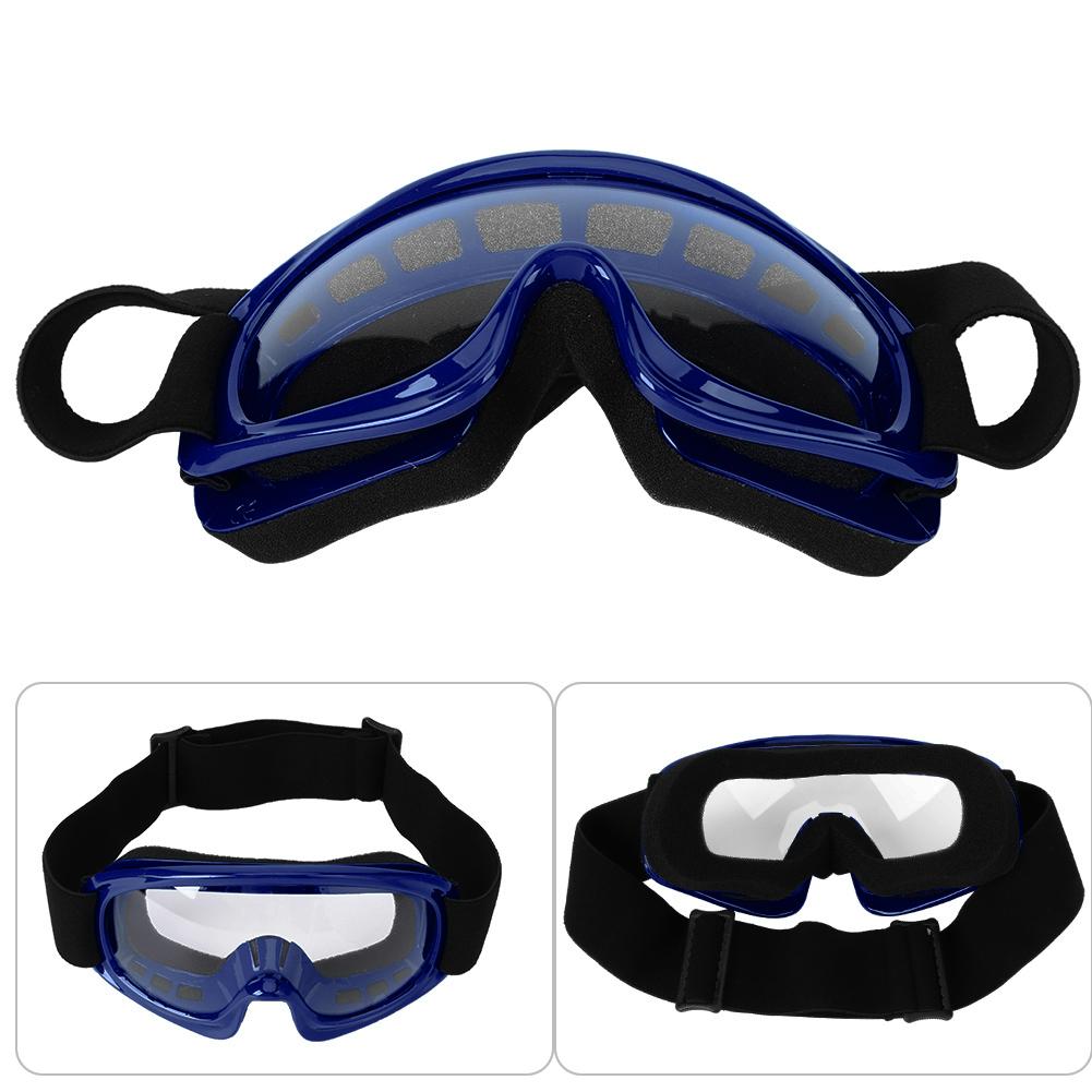 Children Protection Goggles Motorcycle Outdoor Cycling Windproof Anti‑Impact Skiing Glasses(Blue )