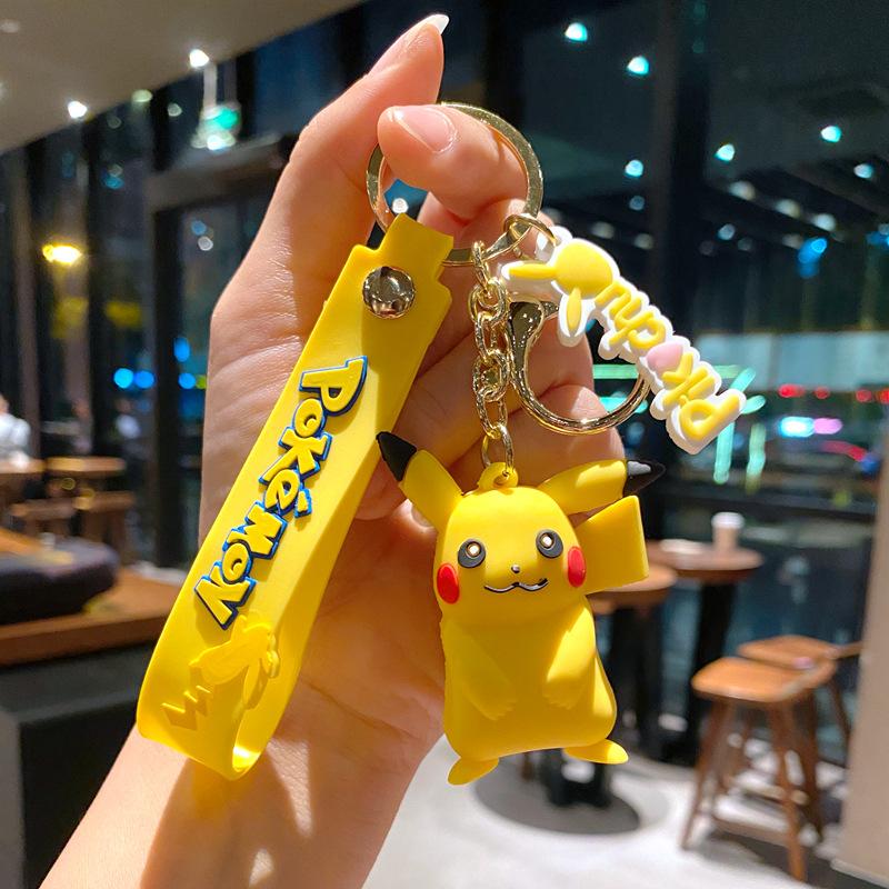 Pokemon Keychain Batch Pendant Pokemon Keyring Cute Pikachu Doll Bag Car Pendant for Birthday Kids Gift Toys Charm Bulk Gourd