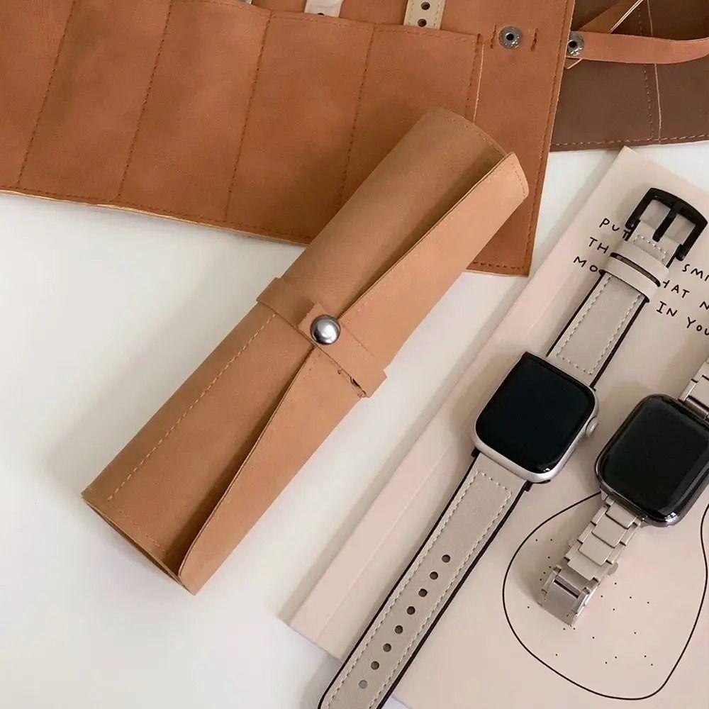 Matte Leather Watch Organizer Case Lightweight Watch Band Case Watchband Pouch  Watch Accessories