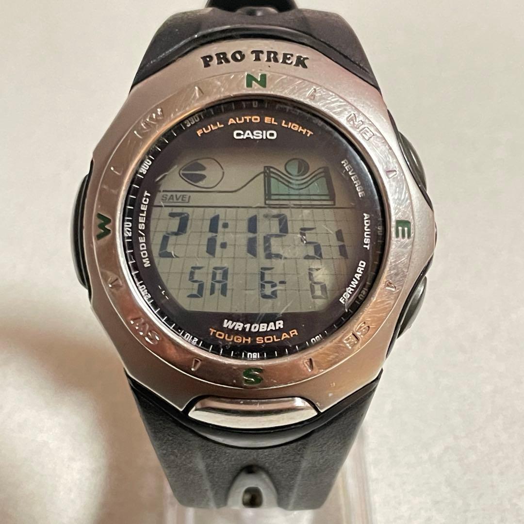 Used [Solar/operating product] Casio Protrek PRG-100 Twin Sensor Black x Silver