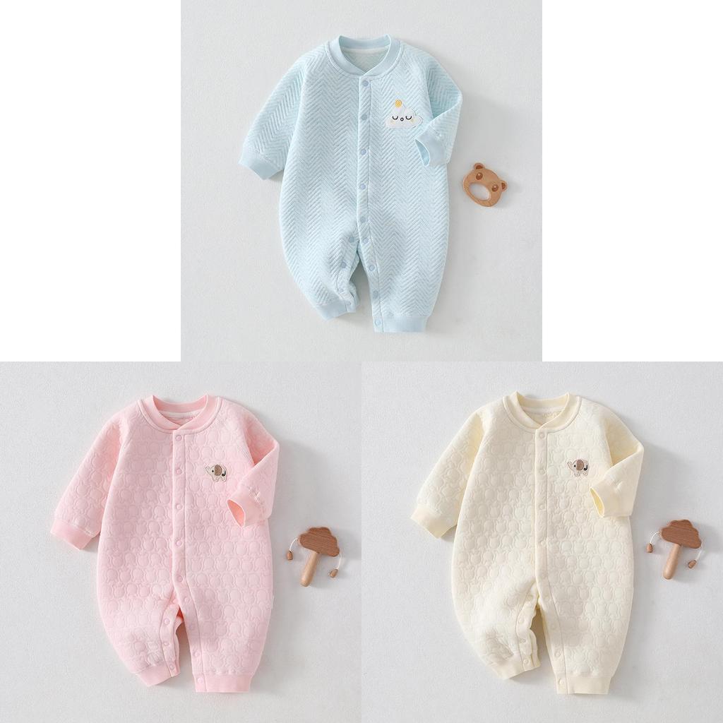 Baby Winter Three Layer Snowsuit With Cotton Padding For Newborns And Infants