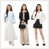 MJ STYLE Women's Bow-Embroidered Knit Cardigan