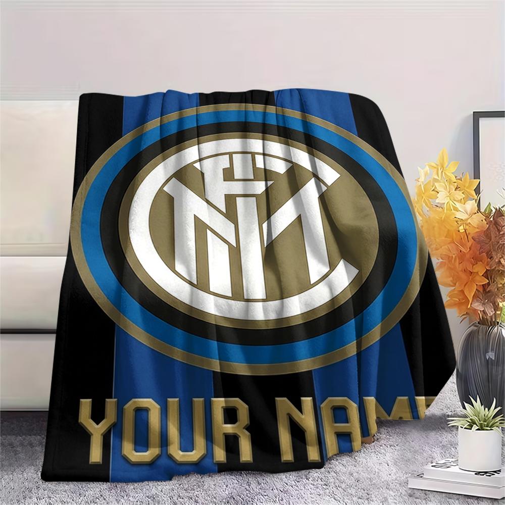 1 Stück Individueller Name Inter Mailand Gemustert Flanell Decke Geeignet für Alle Jahreszeiten für Heimdekoration Wärme und Komfort Geschenke Feiertagsgeschenk_xia