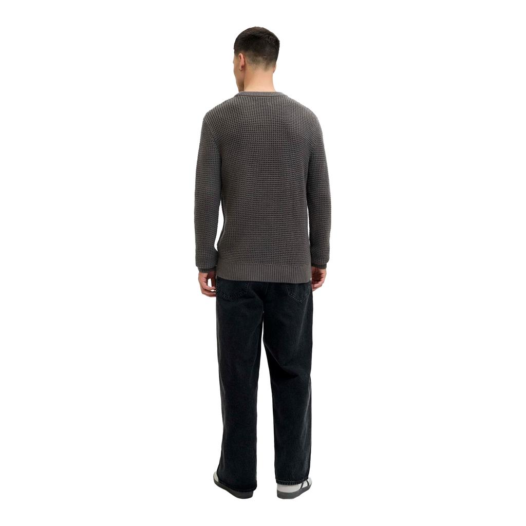 Jack And Jones Mens Textured Long-Sleeved Jumper