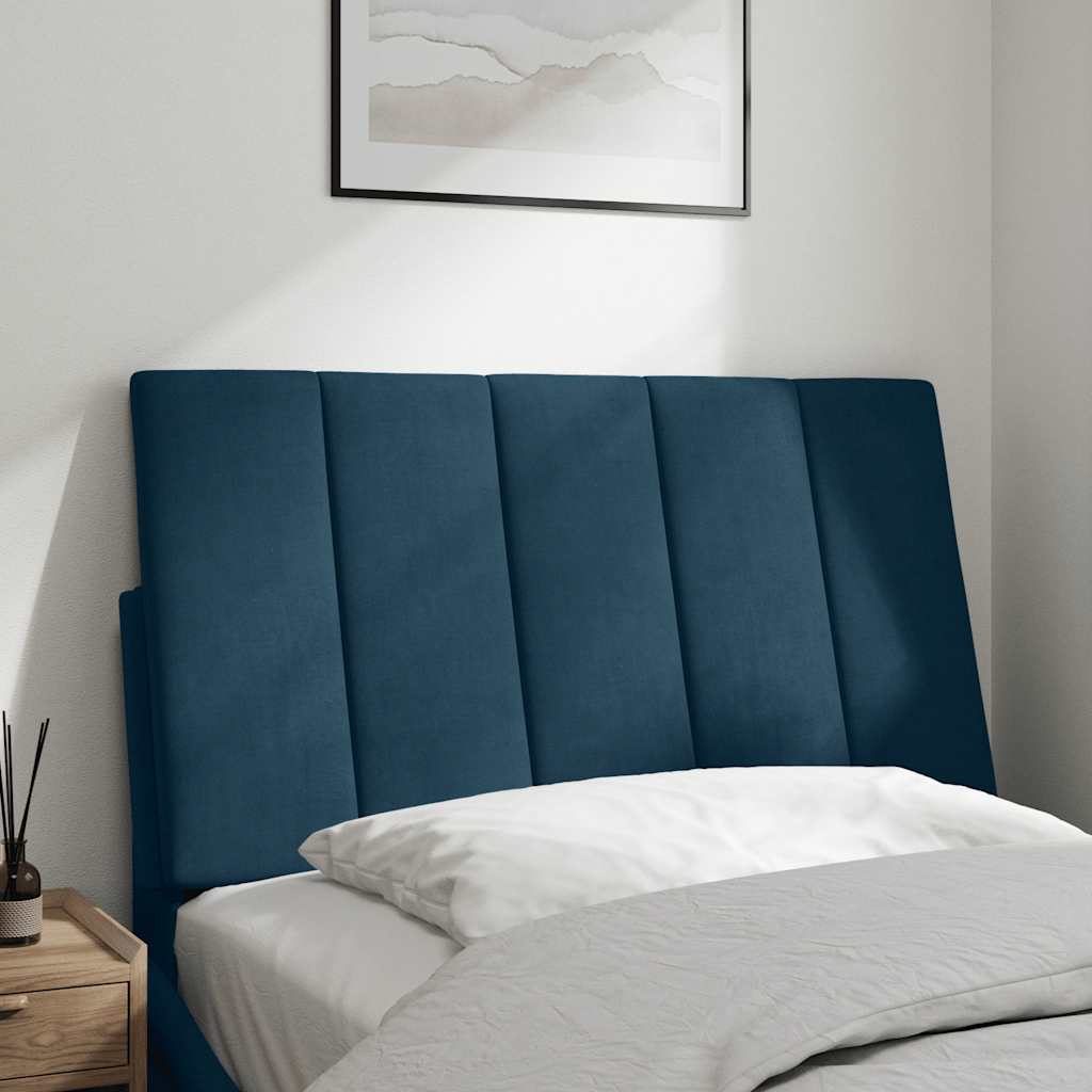 Vidaxl Headboard Pillow, Blue, 90 Cm, Velvety