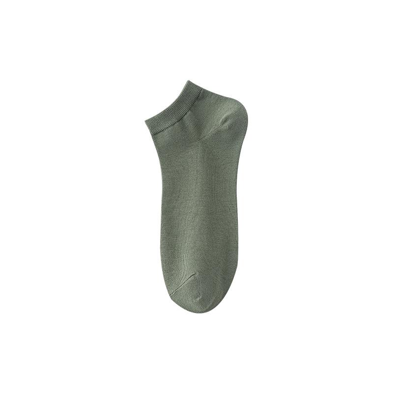 Men s Moisture-Wicking Short Cotton Socks - Summer Thin, Sweat-Absorbing, Antibacterial, Deodorant, Solid Color. One Size - Antibacterial 10A армейский зеленый