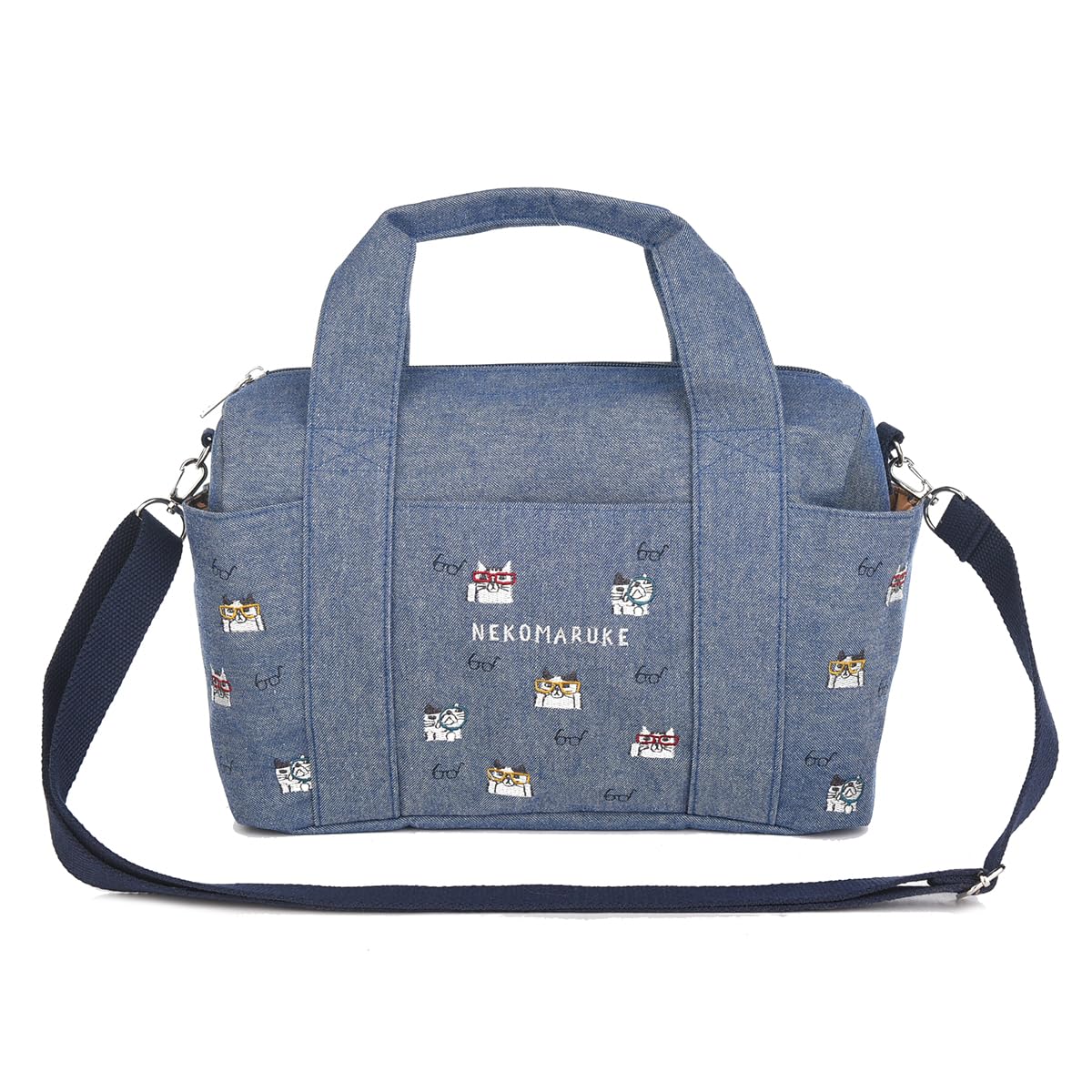 

Shoulder Boston Nekomaruke Shoulder Boston Bag for Blue [Kusuguru Japan] Bag, Women, 247514, синій