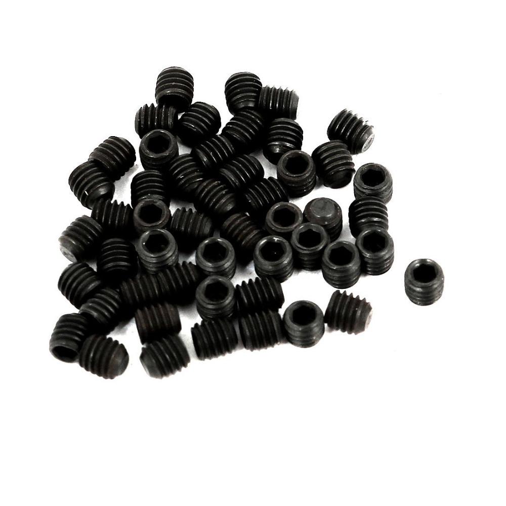 50pcs 12.9 Grade Grub Screws Carbon Steel Machine Screws Countersunk Hex Socket Set
