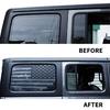 Black Rear Window Trim Decor Sticker USA Flag Decal for Jeep Wrangler JL 4Dr 18+