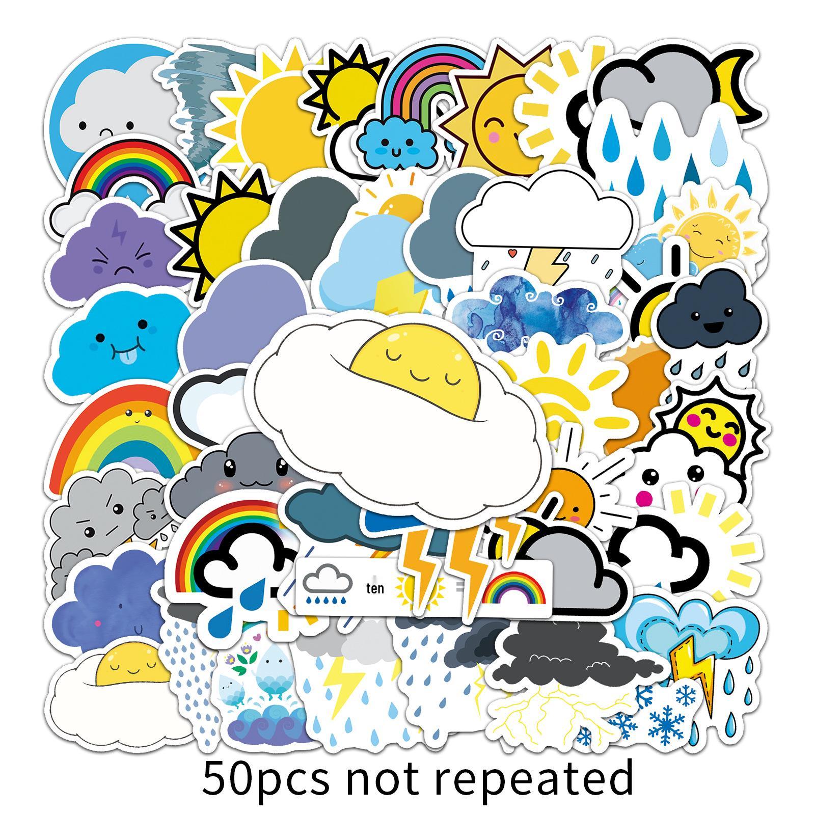 50 Waterproof Little Monster Doodle Stickers for Kids DIY Projects