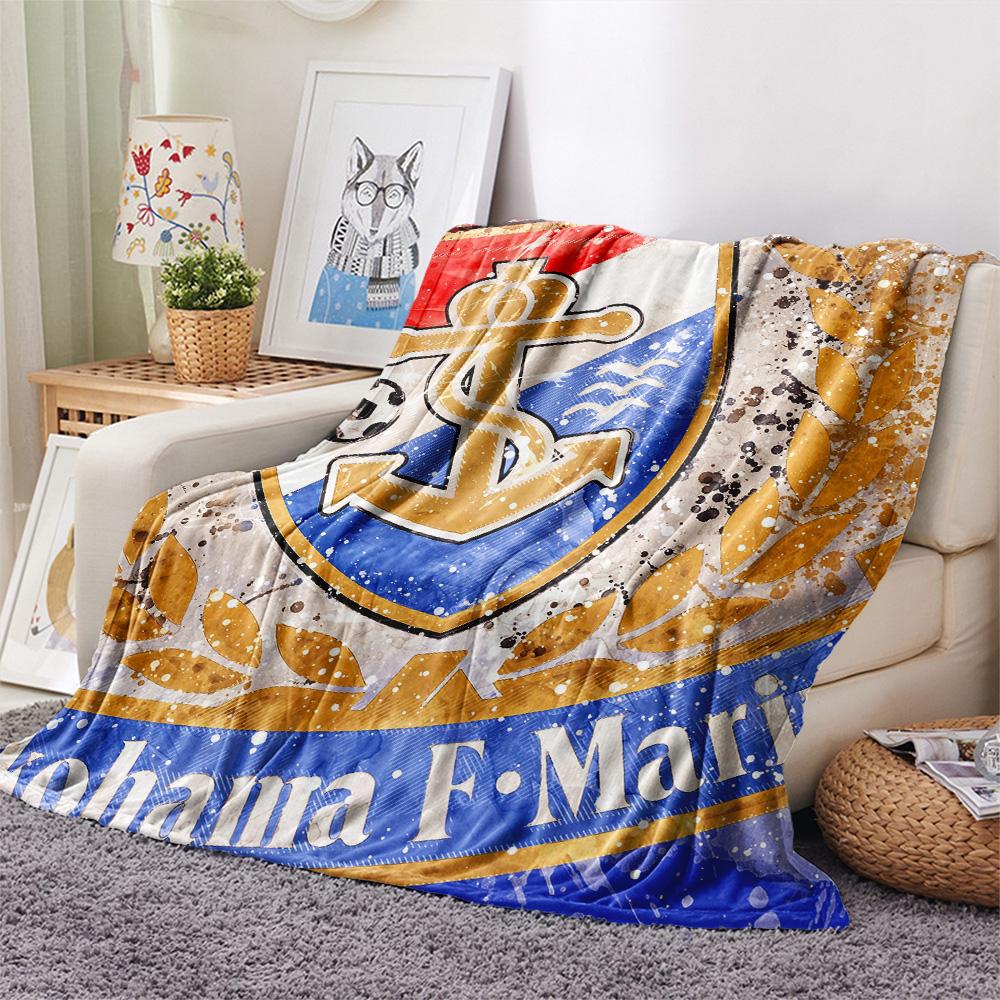 Yokohama F. Marinos Print Flannel Blanket, High quality Comfortable for All Seasons, Home Decor, Warmth and Comfort