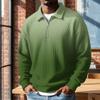Men's Retro Half-Zip Collared Long Sleeve Gradient Print Casual Pullover Top for Everyday Wear