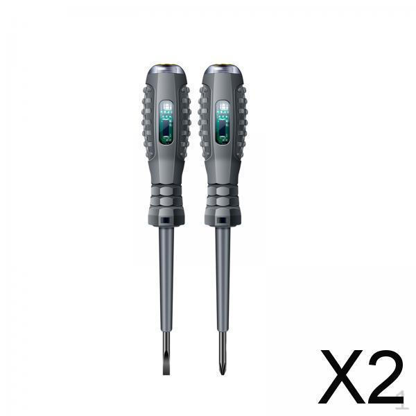 2x Elektrischer Stift Elektrikerwerkzeug Elektroschraubendreher Kreuzschlitz Schlitz