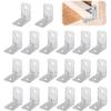 20pcs L-Shaped Corner Brackets Iron Metal Right Angle Corner Bracket For Shelves Wood Furniture Fixing Wall Bracket Connector
