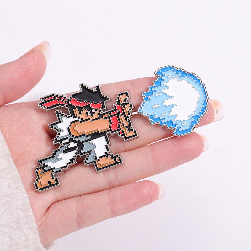 Childhood Arcade Pixel Game Peripheral Enamel Pins Custom Personalized Creative Brooches Lapel Badges Jewelry Gift for Kids