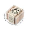 9pcs Vintage Wooden Rubber Stamps Clear Cartoon Patterns Beech Material for Paper Crafting Letters Diary Greeting Cards