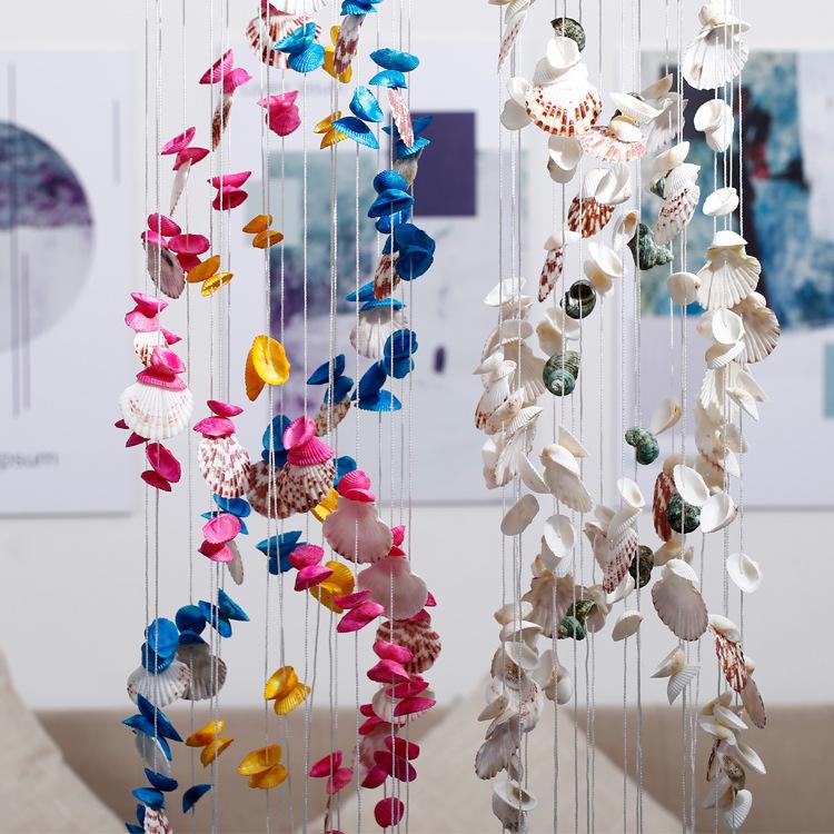 Double Dragon Weiße Muschelschale Windspiele Mediterraner Stil Zuhause Exquisite Dekoration Windspiele