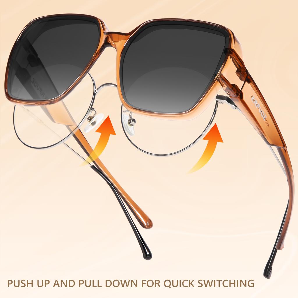 Myopic Exclusive Glasses Cover On Glasses Driver Shades Glasses  Fit Over Myopic Sunglasses  UV400 Eyewear Bike Equipment