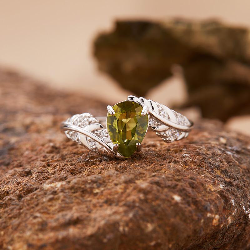 Color Treasure Jewelry Natural Citrine Ring S925 Sterling Silver Topaz Garnet Amethyst Open Ring