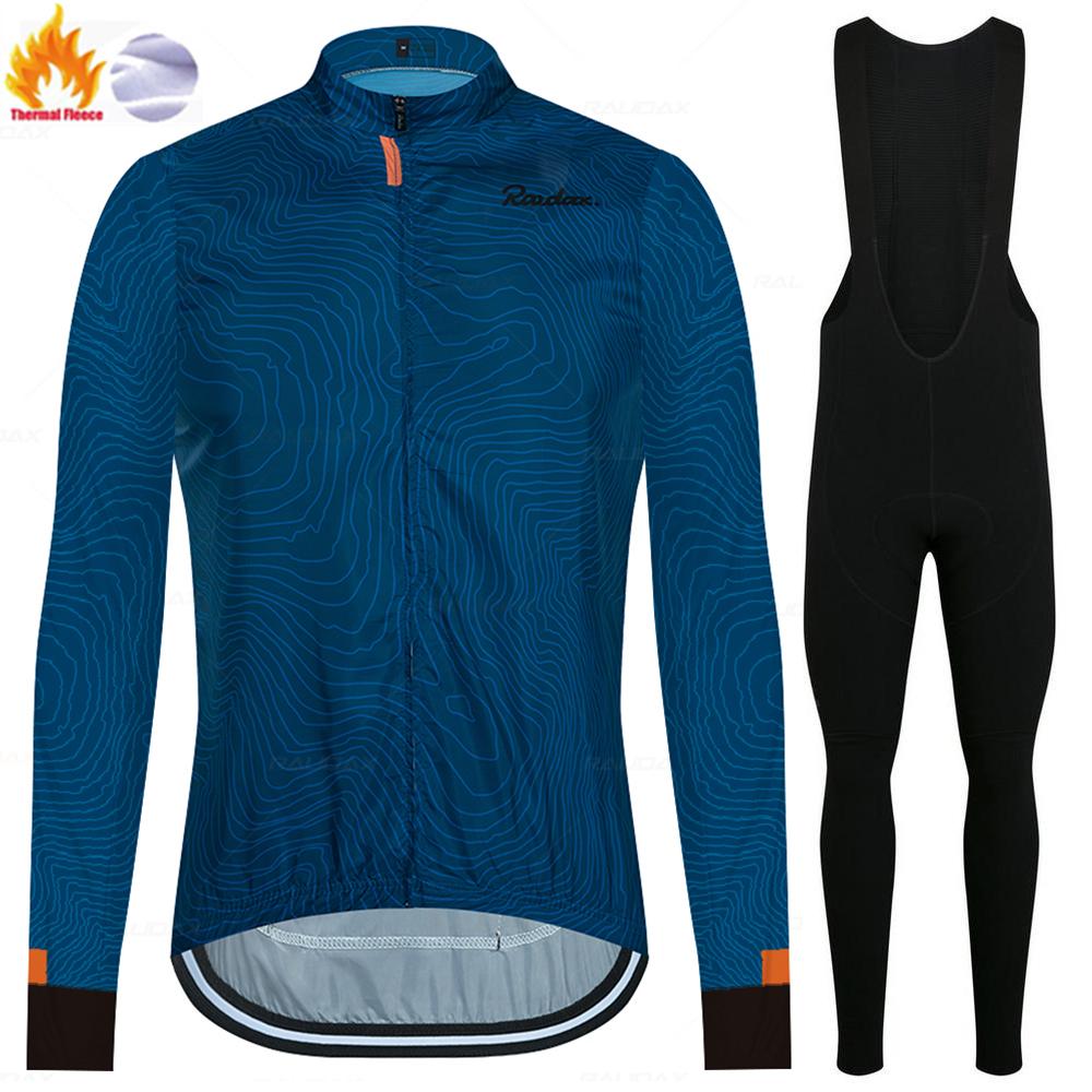 Raudax Warm Cycling Jackets 2026 Winter Thermal Fleece Cycling Clothing Men Long Sleeve Jersey Suit Outdoor Riding Bike Clothes