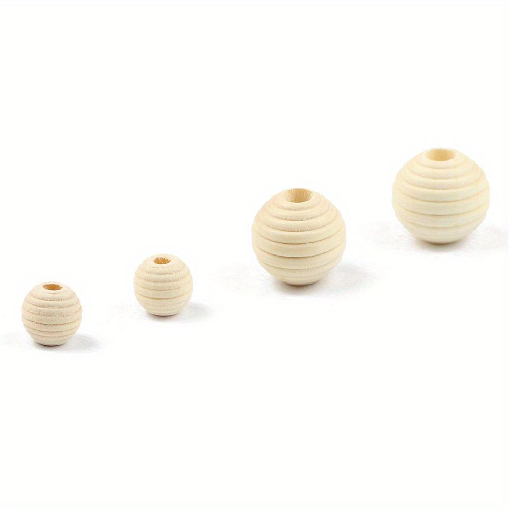 100 stk Runde gjengede treperler Øko-vennlige Naturfargede Treperler Blyfrie Kuler DIY Smykkekunst Håndverkstilbehør