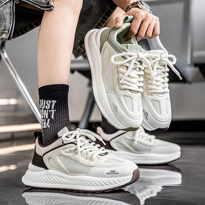 New Fashion Men 's Four Seasons Comfortable Thick Sole Shoes Students BoysTrending Soft Sole Breathable Casual Running Sneakers