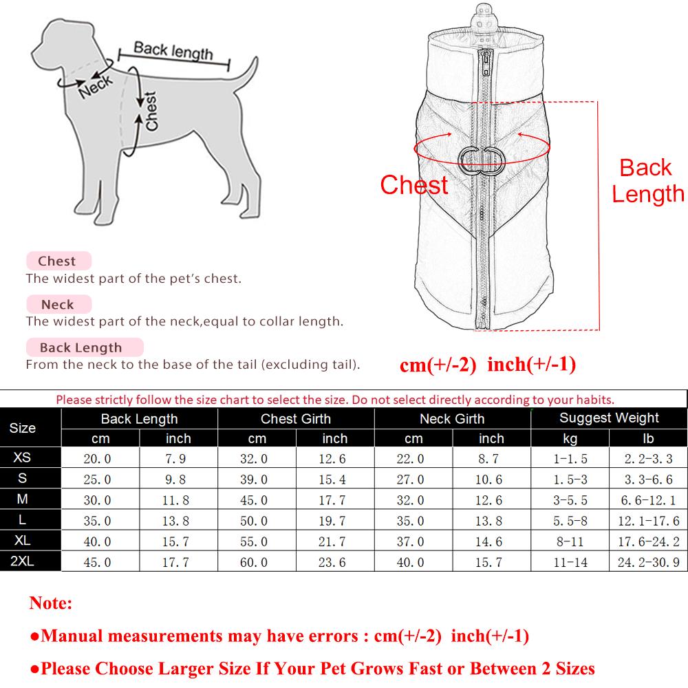 Warm Pet Jacket With D-ring Warm Dog Vest For Winter For Small Medium Dogs Cats Waterproof Puppy Coat With High Collar Schnauzer