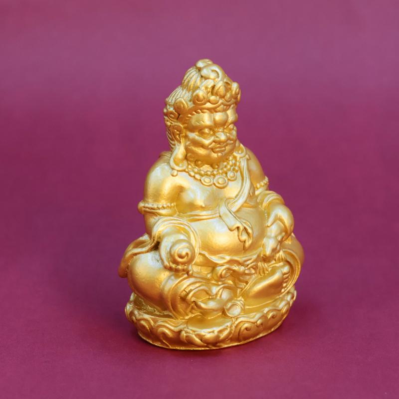 New Style of Figurine Treasure Bowl Yellow of Sitting God of Wealth Home Worship Statue Livi