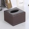 European Style Leather Wooden Tissue Box