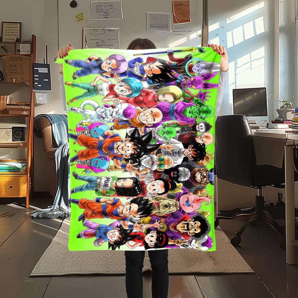 1PC DRAGON BALL  Print Flannel Blanket, High Quality All Seasons, Home Decor, Warmth and Comfort, Perfect for Christmas Gifts