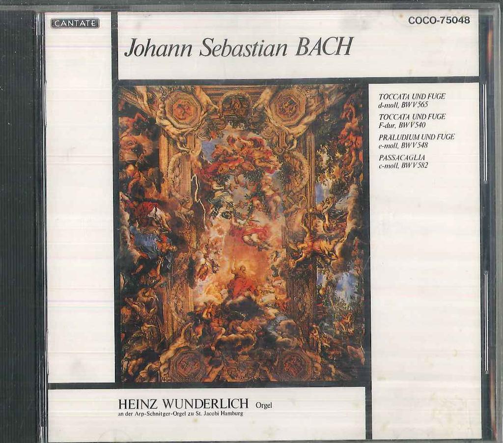 CD BACH, HEINZ WUNDERLICH - Wunderlich: Bach Organ Pieces COCO75048 NIPPON COLUMBIA 1992 Japan Classical Used