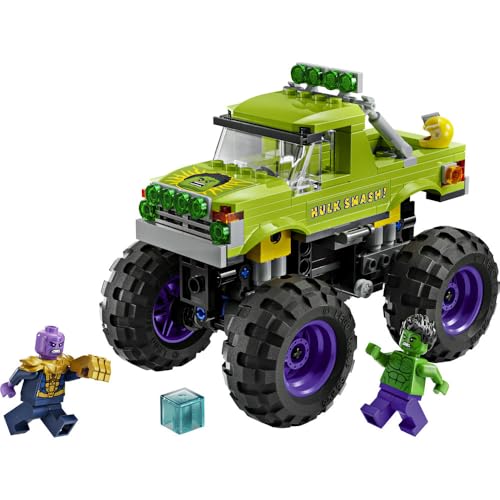 LEGO Marvel Hulk Truck vs. Thanos Toy - Birthday Present - Building Blocks - Boys, Girls, Children Ages 7, 8, 9 - Elementary School Students - Marvel