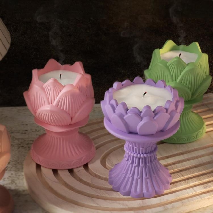 Candle Holder Silicone Molds Resin Lotuses Flower Candlestick Epoxy Casting Molds
