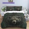 Roaring Bear Pattern Bedding Quilt Set  Home Decoration  Gift (1 * duvet cover + 2 * pillowcase  without core)