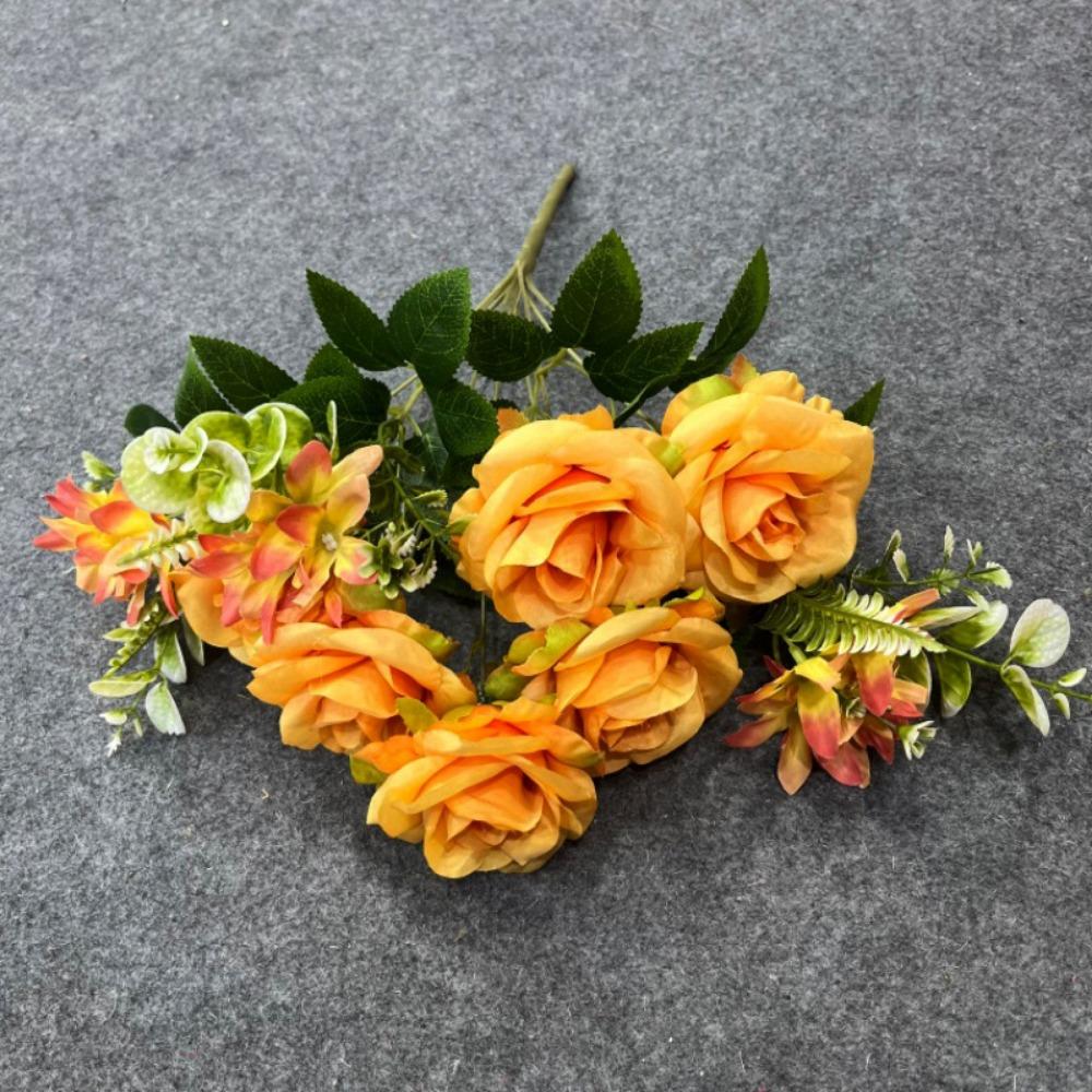 9 Heads Real Happy Rose Flower Mini Photography Photo Gift Valentine's Day Flowers 9 Colors Crystal Grass Bouquet
