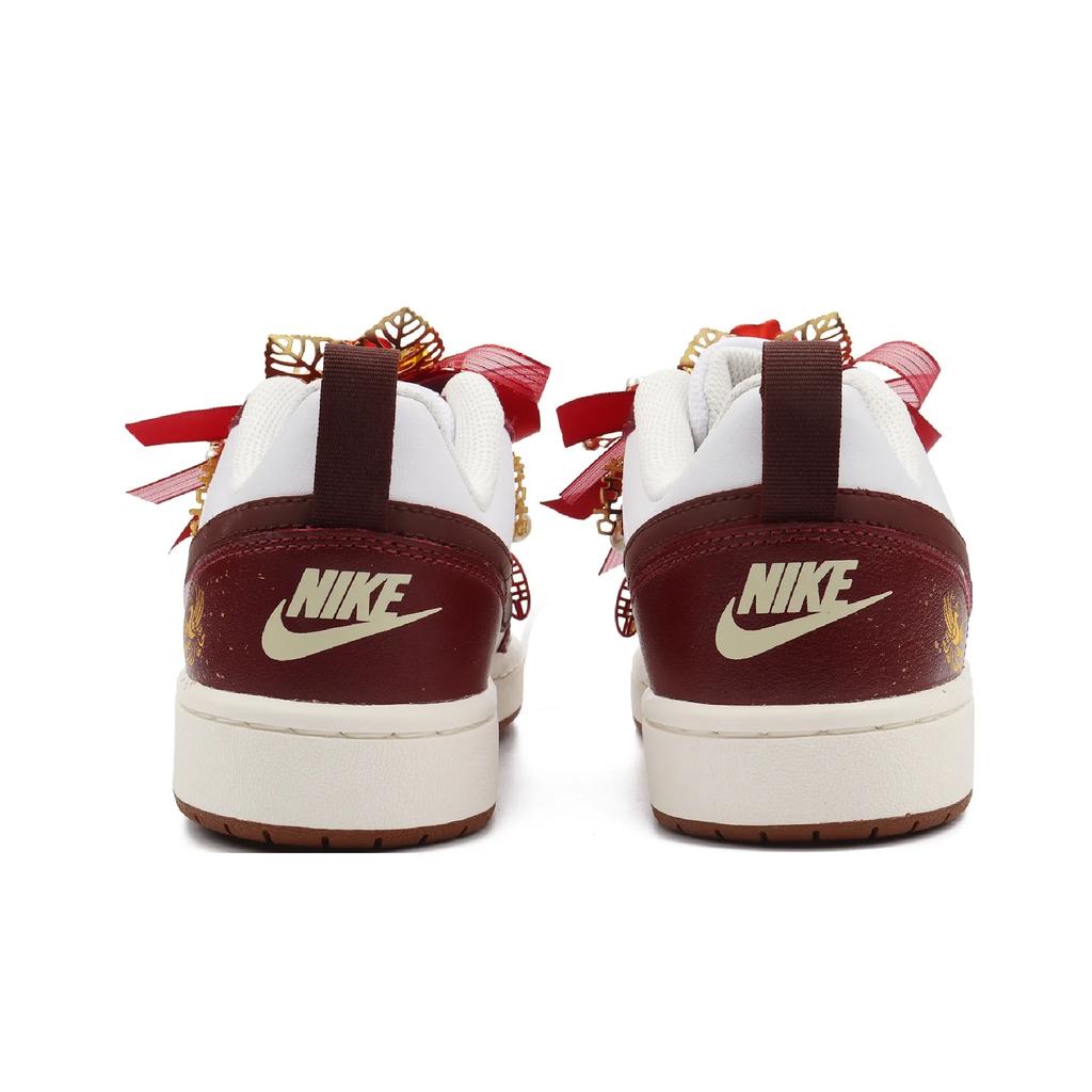 Nike Court Borough Skateboard Shoes Unisex Low Top Dark Red/White IB4706-121(Team2099-2)