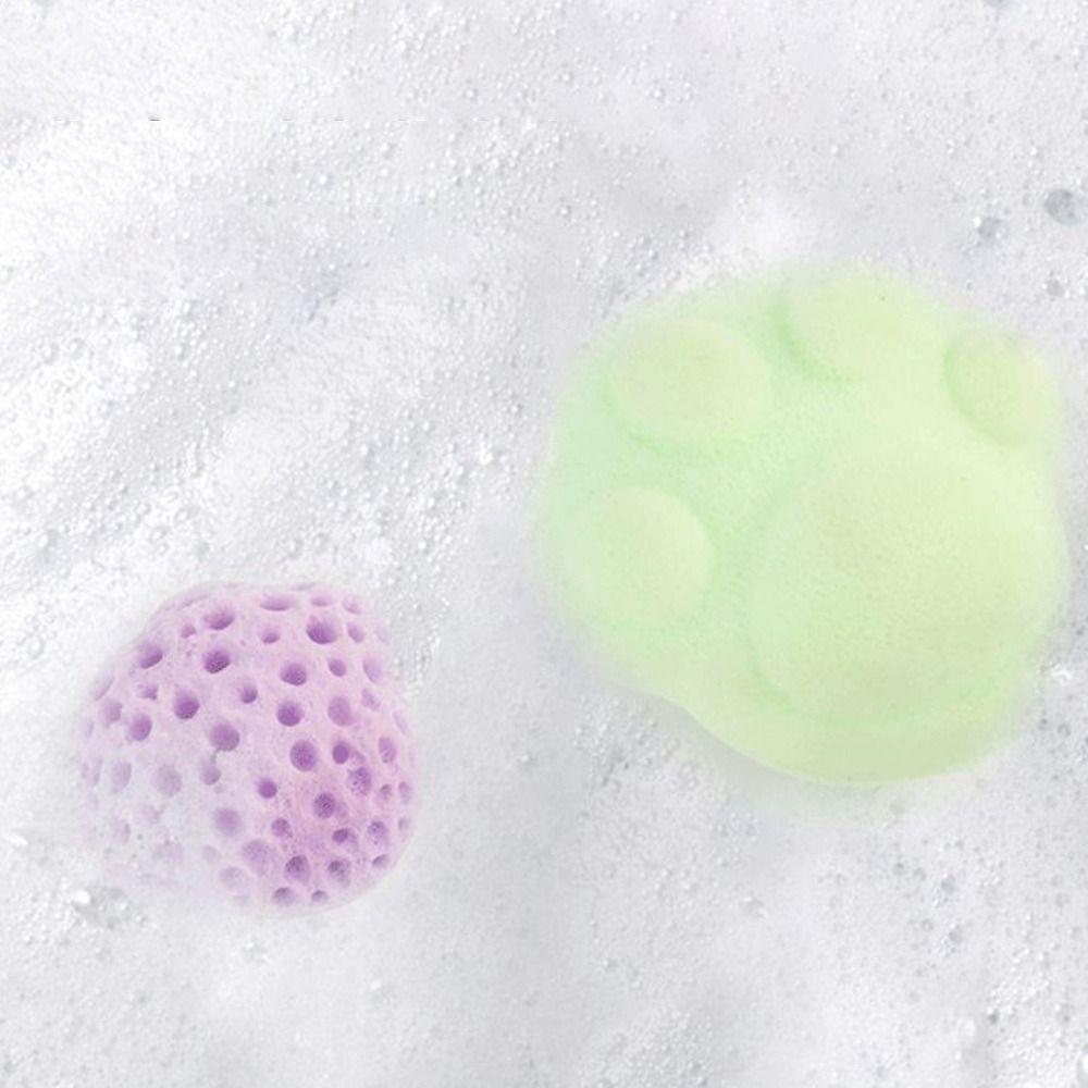 Cute Soft Baby Bath Sponge Cat Paw Shape with Lanyard Shower Balls Dead Skin Remover Baby Shower Cotton Bath Accessories