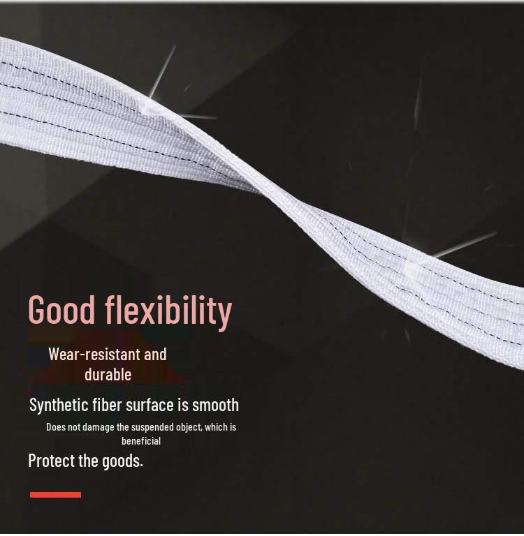 National Standard White Double Eye Lifting Sling, Hoist Crane Sling, 5/3/2 Ton Tow Strap