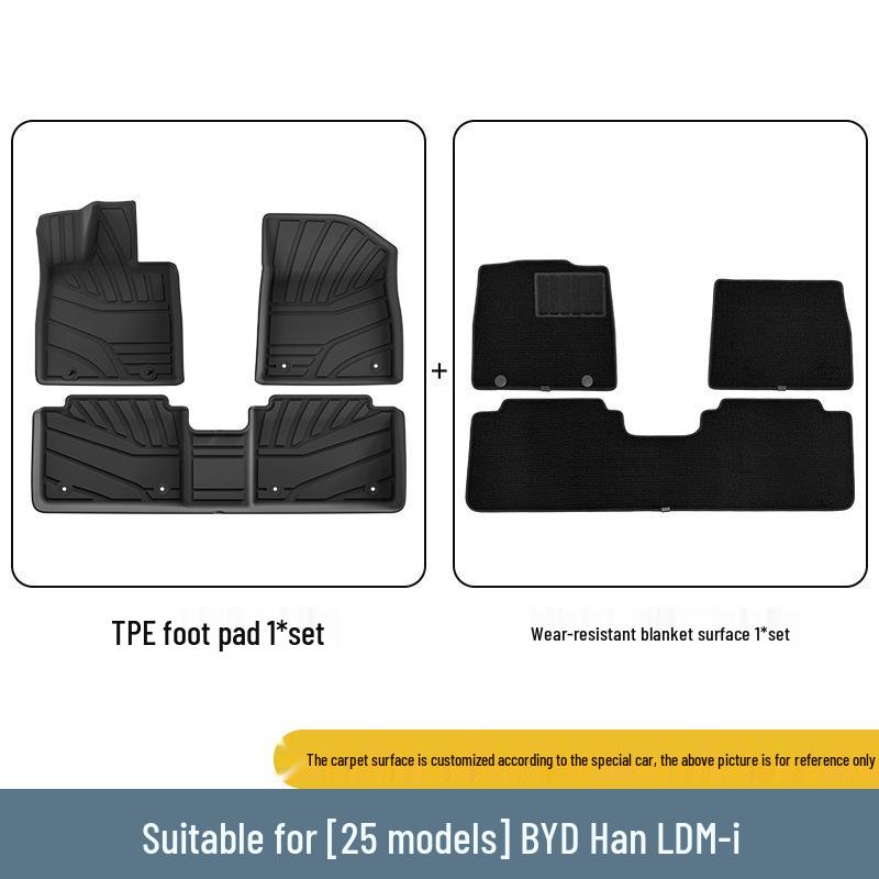 Eco-Friendly TPE Floor and Trunk Mats for 25 BYD Han L DM-i Models