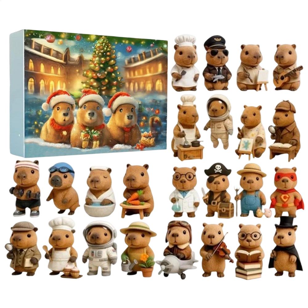 

Capybara Advent Calendar 2025 24 Days 2D Acrylic Christmas Countdown Ornament for Home Tree Car Rearview Mirror Window Decor other
