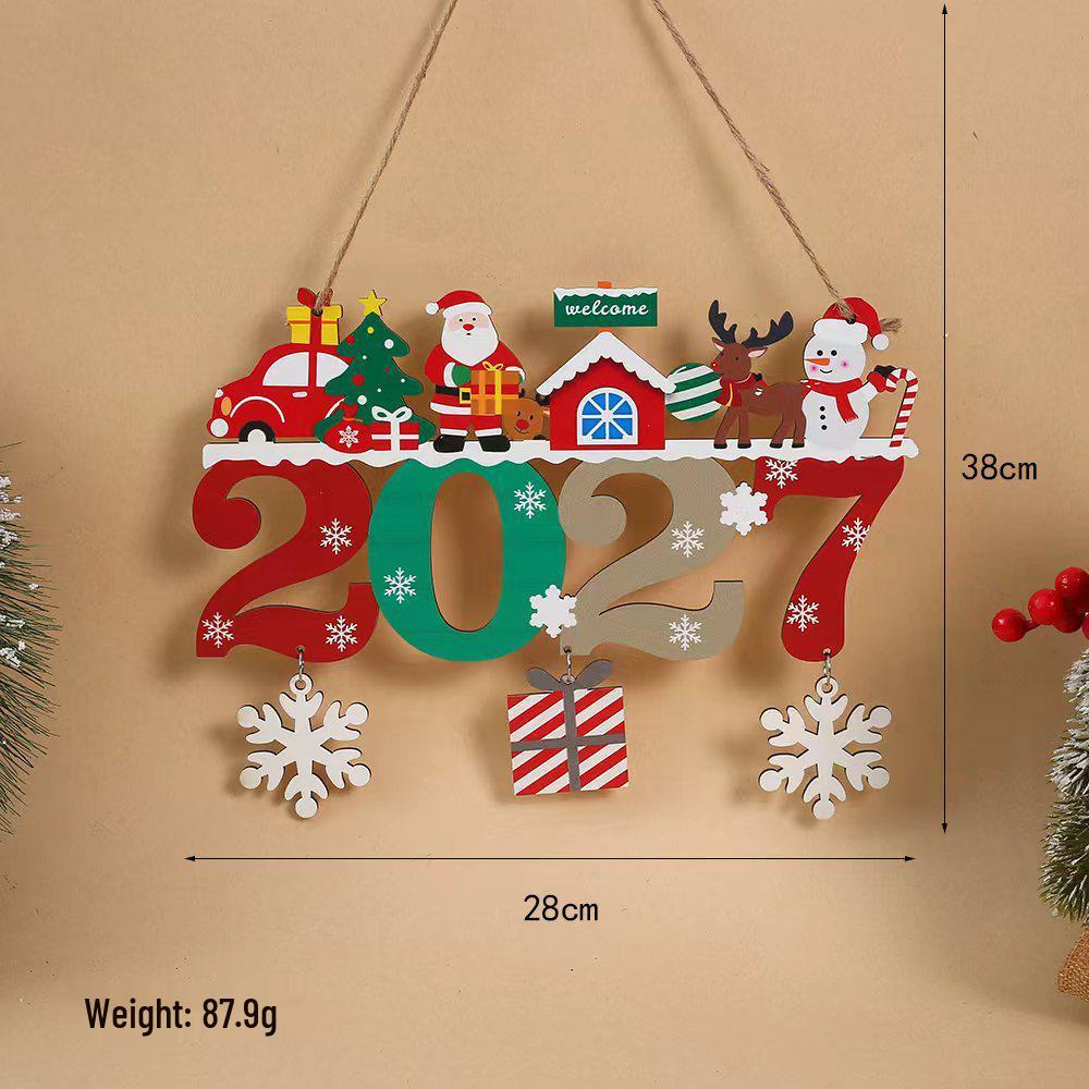 2027 Wooden Christmas Ornaments: Creative Santa Claus & Snowman Pendants for Trees