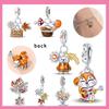 New Harvest Season Pumpkin Bunny Guitar Beads Fit Original Bracelet Copper Women'S Necklace Diy Charm Exquisite Jewelry Gift