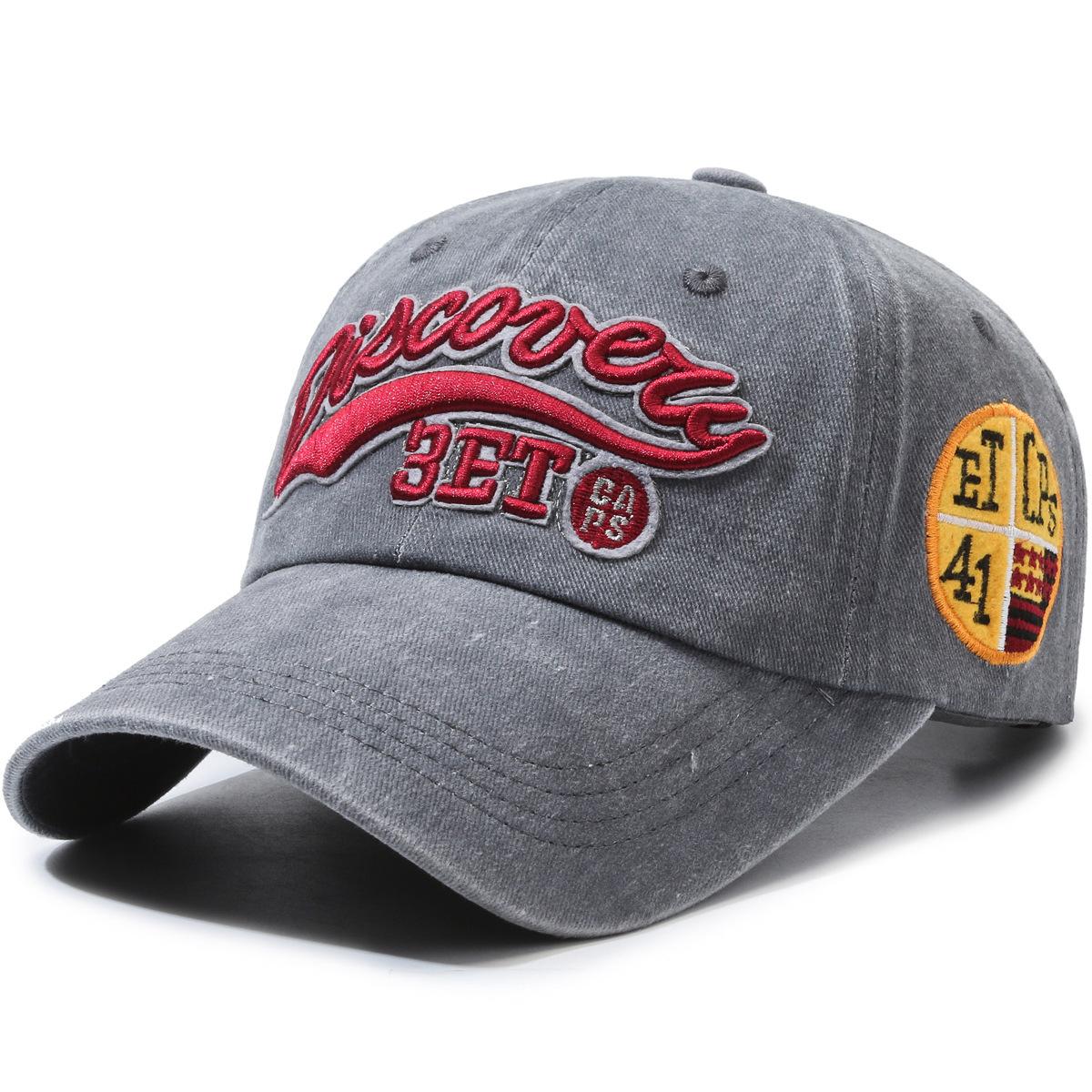 

Letter Embroidery Printing Baseball Cap Peaked Caps Sun Protection Outdoor Gift сірий колір