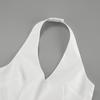 White Halter Neck A-Line Maxi Dress Women Elegant Party Cocktail